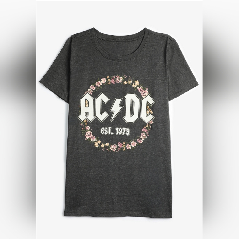 Assorted Sizes: Floral AC⚡DC Classic Fit Graphic Tee:NWT